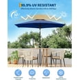 thumbnail image 2 of 7.5ft Outdoor Patio Umbrella, UV Protection, Adjustable Tilt, Crank Lift, Water Resistant, Square Market Umbrella, Heavy Duty, 6 Ribs, Metal Frame for Deck, Garden, Pool, Table, Navy Blue, 2 of 8