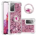 thumbnail image 1 of Funda para Samsung Galaxy S20 FE 4G/5G con Brillo Líquido Flotante, Purpurina, Parachoques y Anillo Giratorio Soporte, 1 of 5