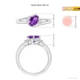thumbnail image 4 of ANGARA Natural 1.15 Ct. Amethyst with Diamond Side Stones Ring in 14K White Gold for Women (Ring Size: 9.5), 4 of 8