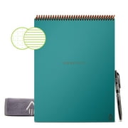 Rocketbook Flip Smart Reusable Notepad - Teal - Letter Size Eco-Friendly Notepad (8.5" x 11") - 32 Dot-Grid and Lined Pages - 1 Pen and Microfiber Cloth Included