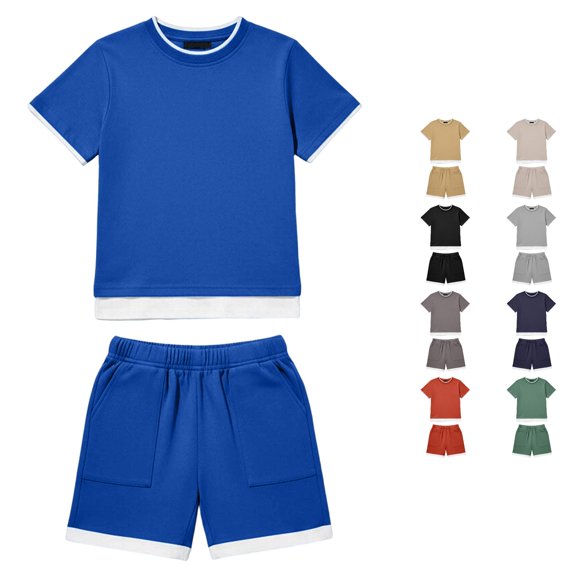 Shachafan Boys Casual Outfit Soft Comfortable Two Piece Loungewear For Kids Playwear And Daily Wear Boys Sweat Suit