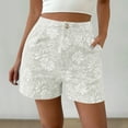 thumbnail image 2 of ZQUUVOU Women's Casual Shorts High-Waiste Button Shorts(White,L), 2 of 7