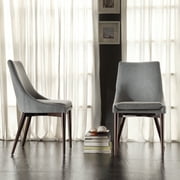 Chelsea Lane Baxter Linen Dining Chair, Set of 2, Light Gray