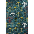 thumbnail image 2 of Unique Loom Outdoor Coastal Collection Area Rug - Anchorwave (5' 1" x 8' Rectangle Navy Blue/Teal), 2 of 9