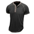 thumbnail image 3 of Vintage Workout Henley T-Shirts for Men Tops Henley Shirts Retro Short Sleeve Tee Shirts Casual Button Down T-Shirts, 3 of 4