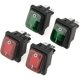 thumbnail image 1 of 4 unids/set impermeable negro 4 pines 2 posiciones ON-OFF lámpara verde roja interruptor basculante 220V indicador a prueba de polvo luz verde lámpara roja interruptor basculante Snap Ormromra YQ-2174, 1 of 8