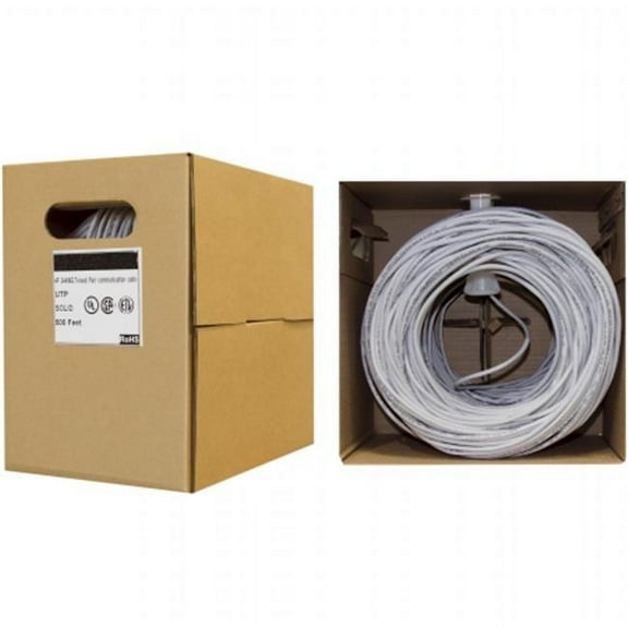 CableWholesale's Bulk Cat6 Gray Ethernet Cable, Solid, UTP (Unshielded Twisted Pair), Pullbox, 500 foot