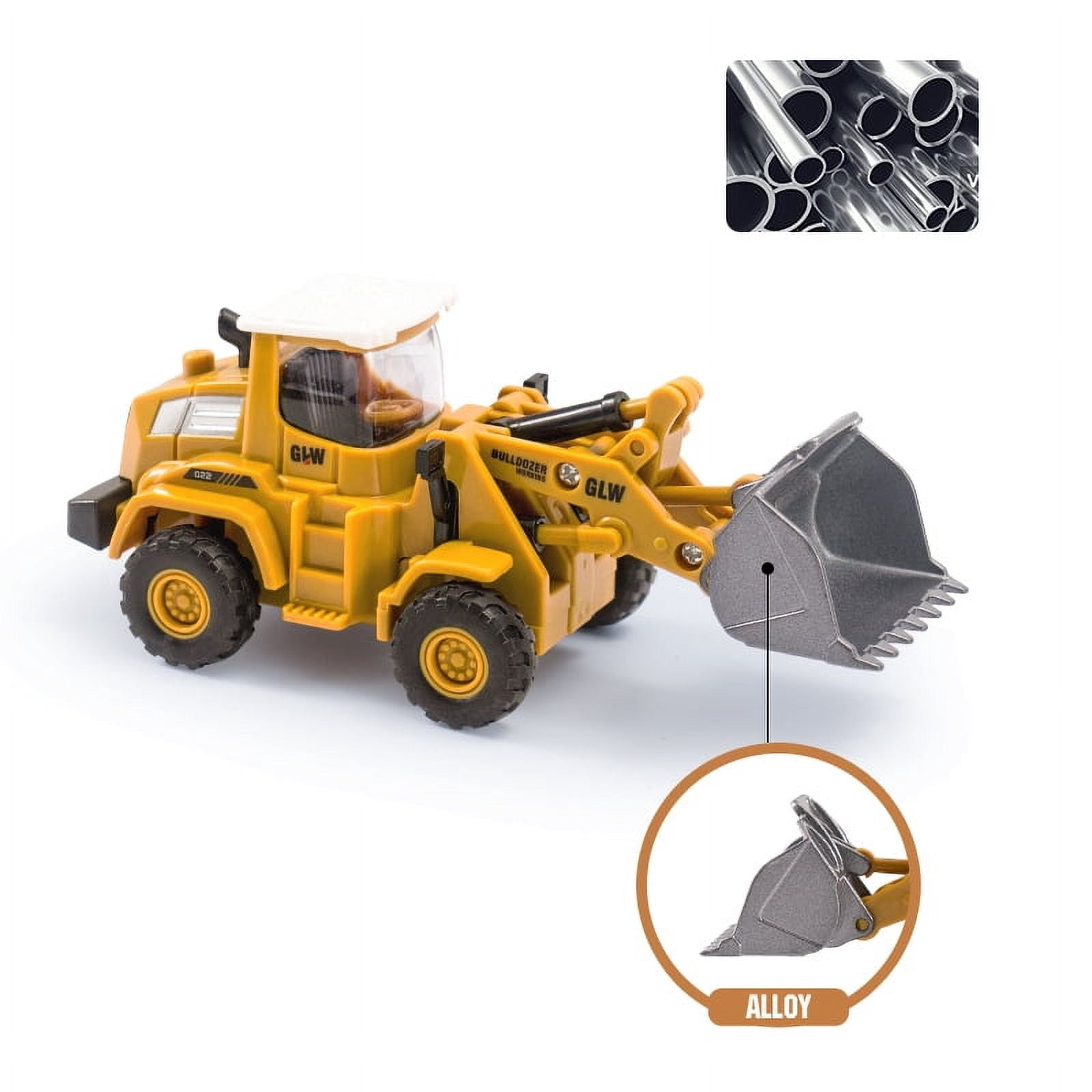 Engineering Diecast Tower Crane Forklift Bulldozer Excavator Vehicle Model Toys for Boys Alloy+Plastic Tractor Inertial Driving