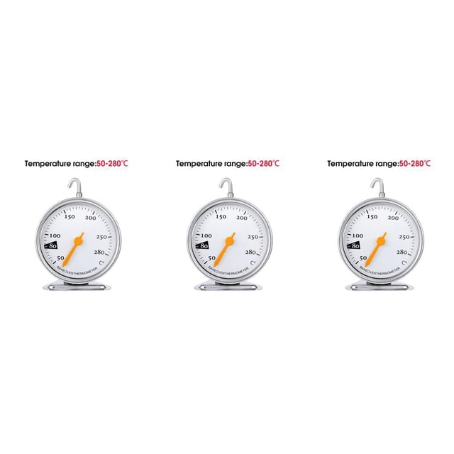 Transemion Stainless Steel Baking Oven Cooker Heat Resistant Kitchen Utensils Temperature Gauge Grilling Roasting 50-280 ℃ 3PCS