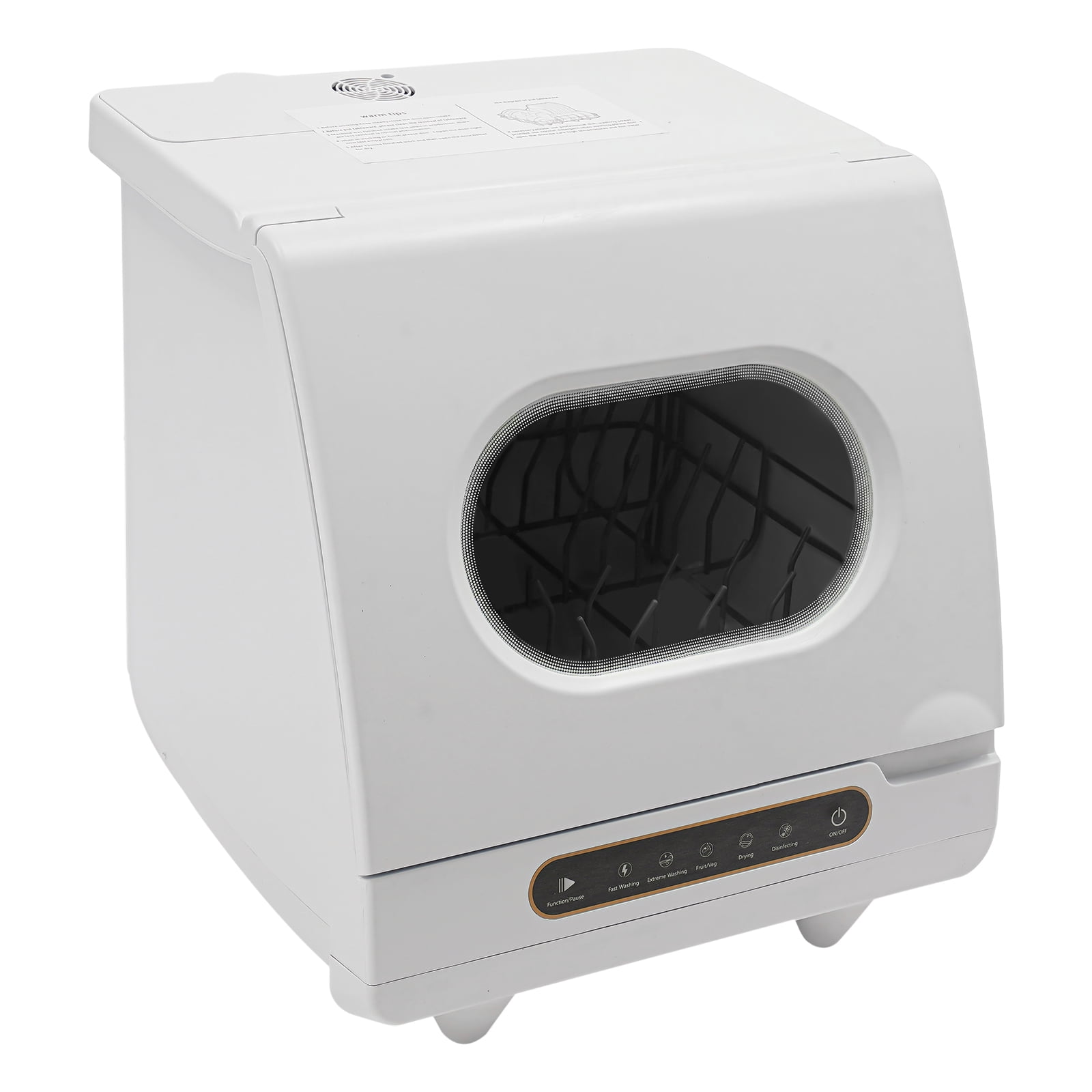 Compact Countertop Dishwasher with 6 Place Settings & 5 Wash Modes High-Temperature 162°F Sanitizing for Apartment