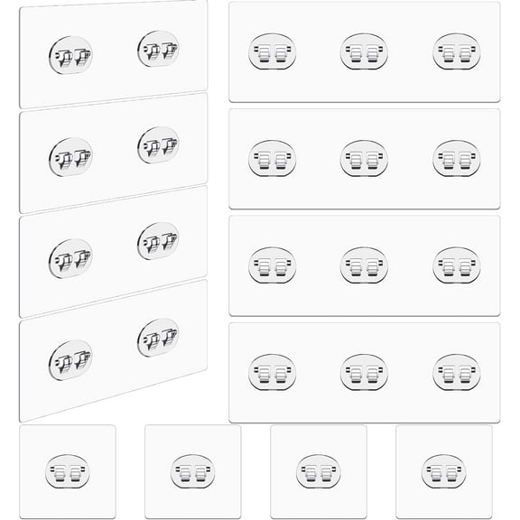 Scheam 12 Pack Plastic Shower Caddy Adhesive Hooks Replacement, Shower Shelf Adhesive Replacement, Strong Adhesive Shower Hooks for Shower Caddy Shelves Rack Basket Holder, No Drilling,Clear