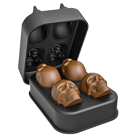 

Ice Cube Tray 3D Skull Ice Mold Easy Release Silicone mold Cute and Funny Ice Skull for Whiskey Cocktails and Juice Beverages Black Ice Mold