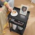 thumbnail image 5 of Small Side Table for Small Spaces - Slim End Table with Magazine Holder - 2 in 1 Design Narrow End Table Living Room - Skinny Bedside Table Nightstand Bedroom Thin Side Table, Black, 5 of 7