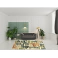 thumbnail image 3 of HomeRoots 508792 8 x 10 ft. Beige Terracotta Green Navy & Gray Abstract Power Loom Stain Resistant Rectangle Area Rug, 3 of 5