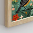 thumbnail image 5 of PixonSign Framed Wall Art Birds & Lush Botanicals Vibrant Jungle & Garden Posters, Set of 4 Spring Landscape Canvas Prints, Classic Vintage Multicolor Nature Wall Décor for Home - 12"x16" Natural, 5 of 5
