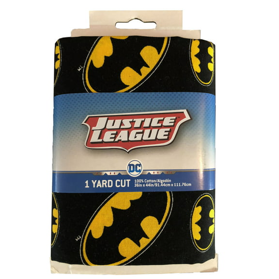 DC Comics 100% Cotton Fabric, Batman Symbol, 44" x 1 yard, Precut