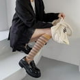 thumbnail image 4 of KelaJuan Women Knee High Socks Retro Striped Print Soft Elastic Tube Socks Knee High Stockings for Streetwear, 4 of 6