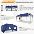 thumbnail image 5 of SONGMY 10x20ft Heavy Duty Pop Up Canopy Party Tent Waterproof UPF50+ Height Adjustable Commercial Instant Shelter with Wheeled Carry Bag for Outdoor Events C - Dark Blue 10x20 with 6 Sidewalls, 5 of 14