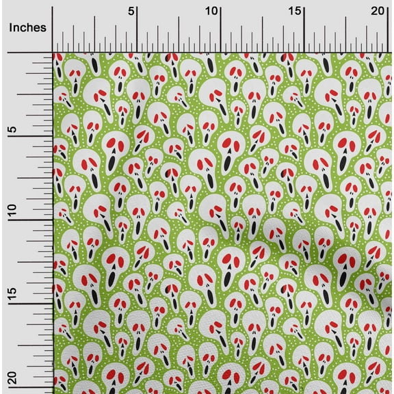 oneOone Cotton Poplin Light Green Fabric Halloween Diy Clothing Quilting Fabric Print Fabric By Yard 42 Inch Wide
