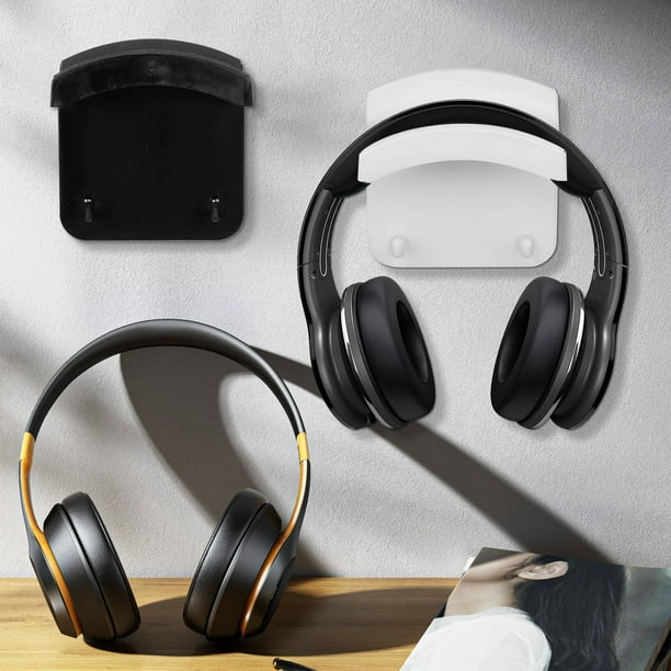 unbranded 2Ud Soporte Universal Para Auriculares De Pared Con Adhesivo Fuerte Y Gancho Dual Para Oficina Y Juegos