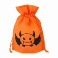 thumbnail image 5 of 1 Piece Cloth Halloween Pumpkin Drawstring Goody Gift Bag for Party Decorations, 5 of 5