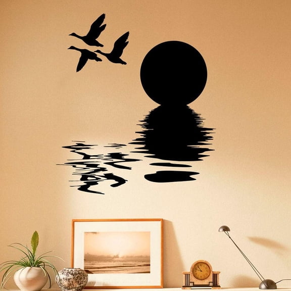 Bird Hunting Wall Decal Nature Landscape Vinyl Window Stickers Hobby Hunter Bedroom Living Room Home Decor Art Wallpaper 28x31cm