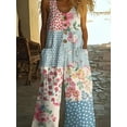 thumbnail image 6 of ZOELNIC Women's Vintage Floral Jumpsuit - Sleeveless Button Front Romper with Pockets, Casual Loose Fit Long Pants Jumper, XL, 6 of 7