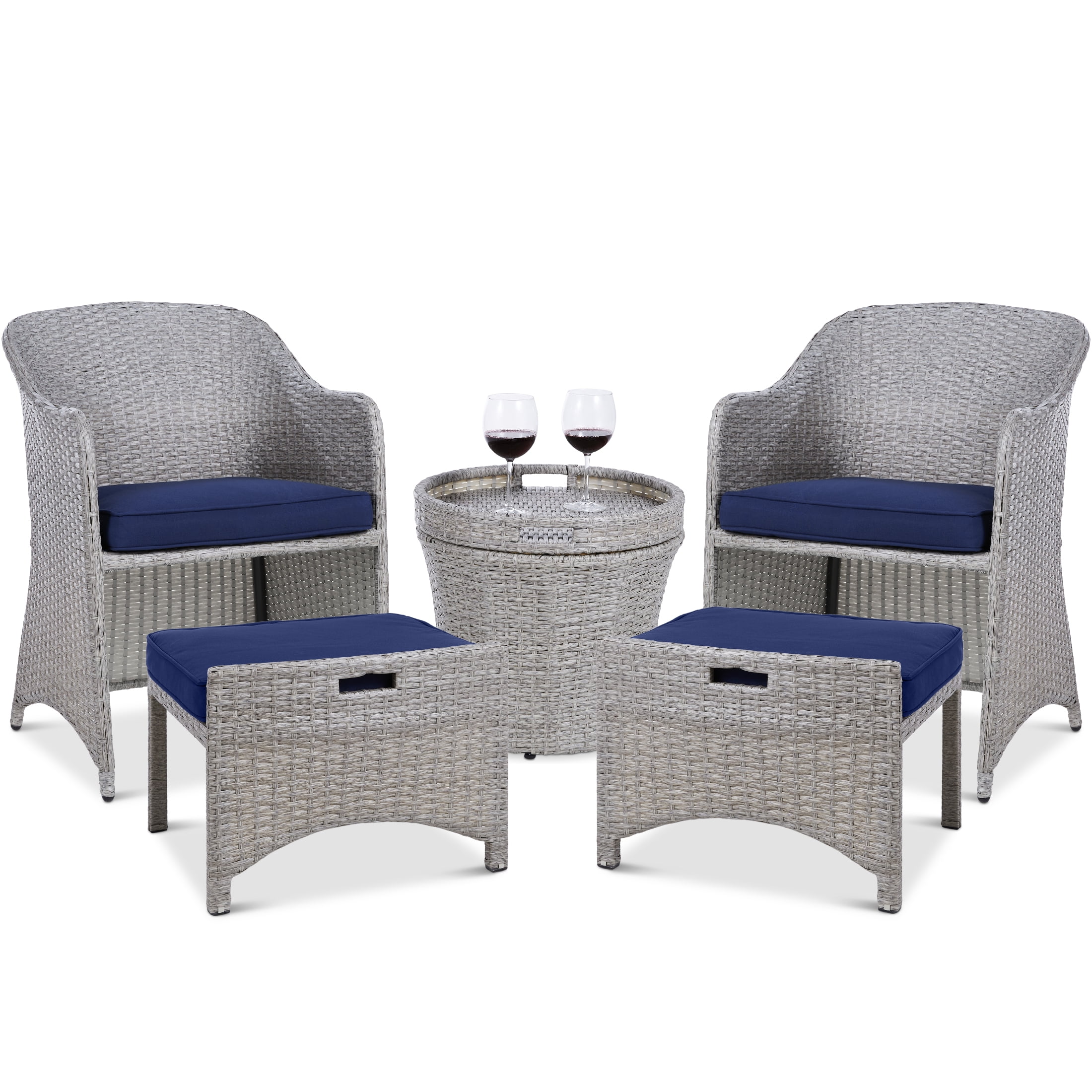 Best Choice Products 5Piece Outdoor Wicker Patio Bistro Furniture Set