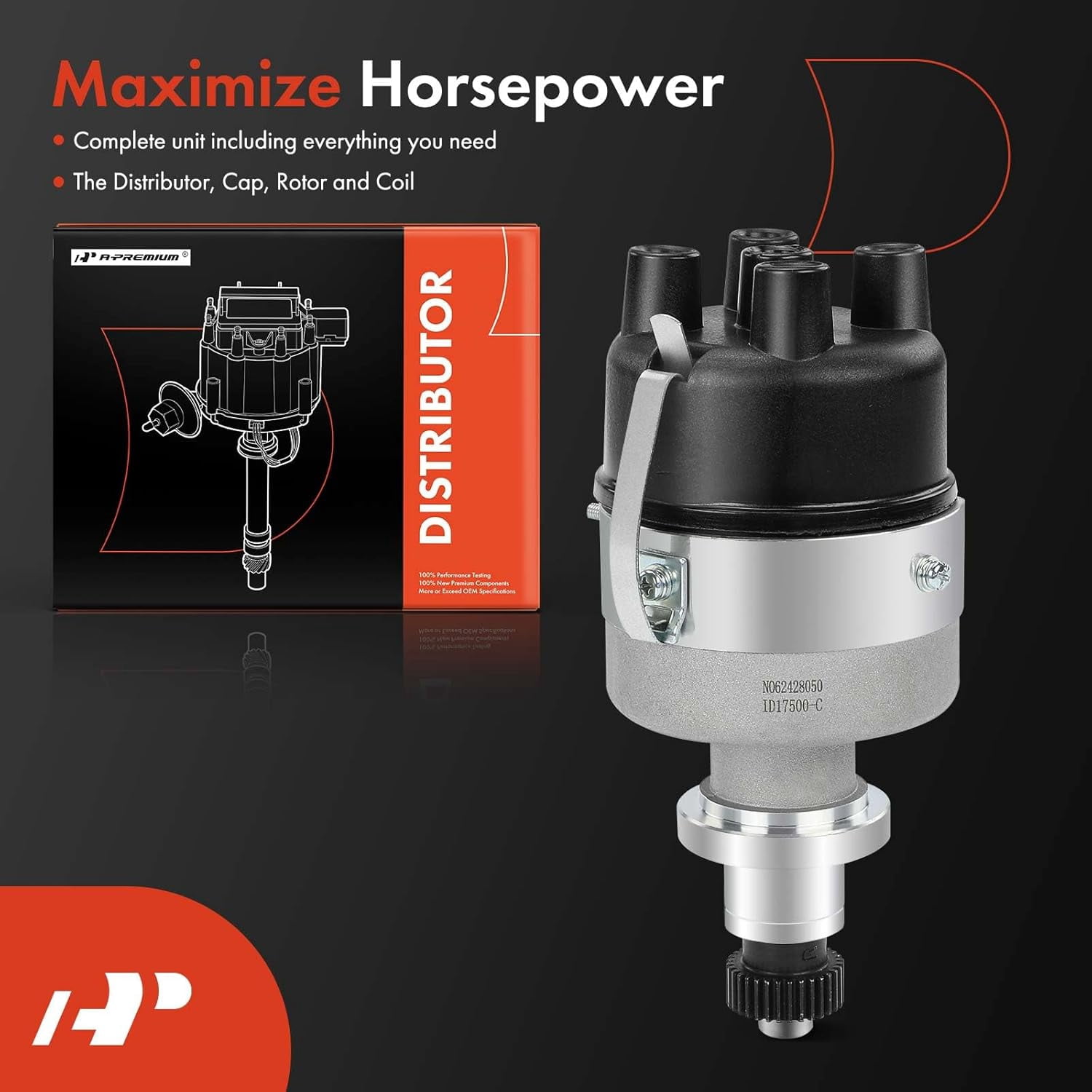 A-Premium Ignition Distributor with Cap and Rotor Compatible with Farmall, International Tractor & International Combine - Super H, Cub, 105, 300, 504, 340, 400, 450, 350, Super M, M, H, T6, T340
