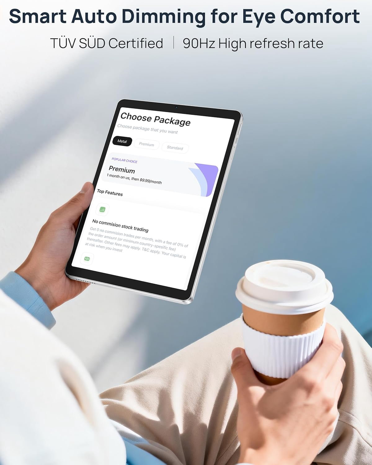 Ulefone Tab A9 Pro Compact Tablet, 8.68" TÜV SÜD Eye Comfort Display, Android 15, 8GB RAM 128GB (2TB Expandable), Slim & Lightweight, Dual Speakers