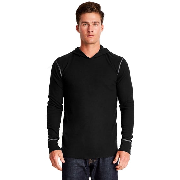 Next Level 8221 Adult Thermal Hoody - Black/ Gray - 3XL