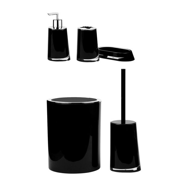 Elegante juego de accesorios de baño, elegante conjunto de baño, botella de desinfectante de manos para el hogar Negro