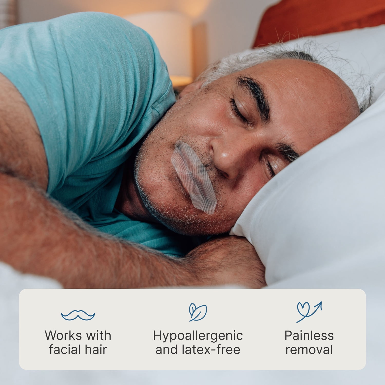SomniFix Mouth Tape - Gentle and Hypoallergenic Adhesive Strips for Deeper Sleep, Better Nose Breathing, and Relief from Snoring and Dry Mouth - 30 Count