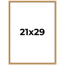21x29 Frame Beaded Gold Solid Wood Picture Frame | 0.75 Inches Moulding Width | Liscio Oro