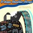 thumbnail image 5 of Game Controller Black Pattern 17" School Backpacks for Teens,Waterproof Oxford Fabric,S-Shape Padded Straps for School,Travel,Hiking,Camping, 5 of 6