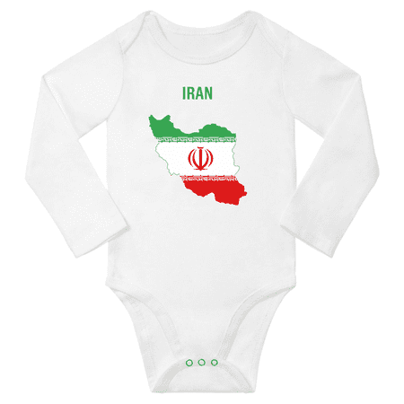 

Iran Flag Map Baby Long Slevve Rompers (White 3-6 Months)