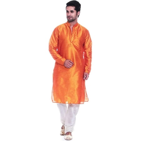 

Royal Kurta Men s Art Silk Kurta Pyjama (40 Orange)