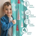 thumbnail image 3 of Blackout Kids Curtains,Turquoise Christmas Tree Pattern Childrens Insulated Curtains Set Of 2,Bedroom Essentials,Toddler Room Decor 42"x63", 3 of 5