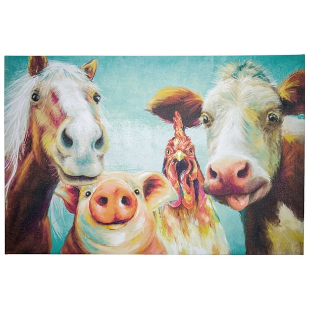 Barnyard Animals Wrapped Canvas Wall Art Decor Barnyard Animals Wrapped Canvas Wall Art Decor