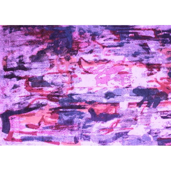 Ahgly Company Indoor Rectangle Abstract Purple Contemporary Area Rugs, 2' x 4'