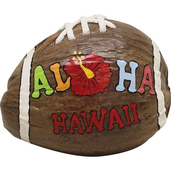 South Seas Native Treasures Real Coconut Football Money Bank