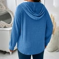 thumbnail image 4 of Ltctricy Plus Size Tops for Women Casual Loose Long Sleeve V Neck Curved Hem Ribbed Knit T Shirts Lightweight Tunic Hoodies(Blue,5X-Large), 4 of 7