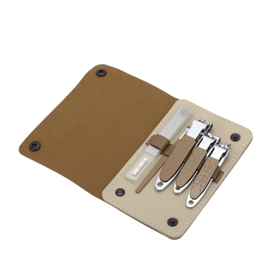 Unique Bargains Durable Nail Clippers Set 5-piece Set Brown