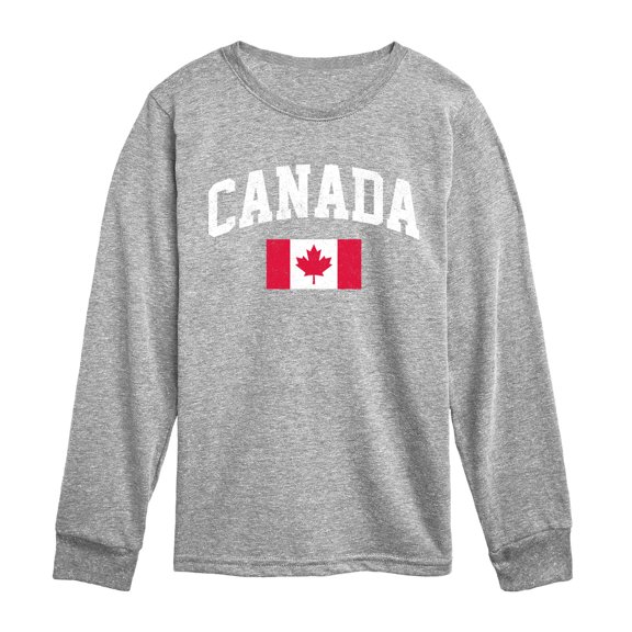 Instant Message - Canada Flag - Youth Long Sleeve Graphic T-shirt