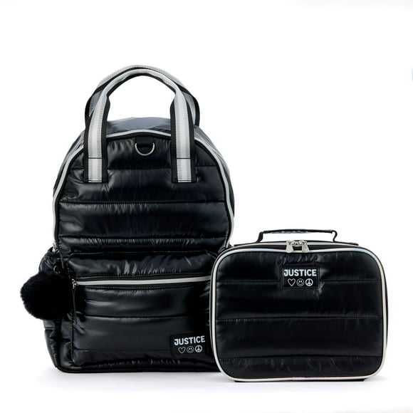 Justice Midnight Puff Backpack & Lunchbox Set