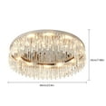 thumbnail image 5 of Modern Flush Mount Crystal Chandelier LED Ceiling Light Pendant Lamp Fixture 40w, 5 of 16