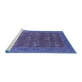 thumbnail image 2 of Ahgly Company Machine Washable Indoor Square Oriental Blue Industrial Area Rugs, 4' Square, 2 of 4