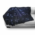 thumbnail image 3 of Constellation Soft Flannel Fleece Throw Blanket, Realistic Celestial Gemini Leo Pisces Sagittarius Galactic, Cozy Plush for Indoor and Outdoor Use, 70" x 90", Pale Blue Dark Blue, by Ambesonne, 3 of 6