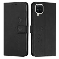 for Samsung Galaxy A12(6.5 inch) Wallet Case, Card Slots Magnetic Flip Cover with Kickstand Detachable Wrist Strap Case for Samsung Galaxy A12,Black