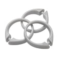 thumbnail image 1 of Silver Gray Set of 12 Easy-to-Use Plastic Snap On Shower Curtain Rings  Size: 2” Diameter, 1 of 1